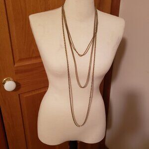 Gold Toned Continuous Chain Necklace 108" Long